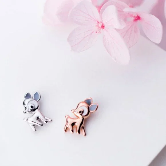 Bambi Deer Stud Earrings - Picture 3 of 5